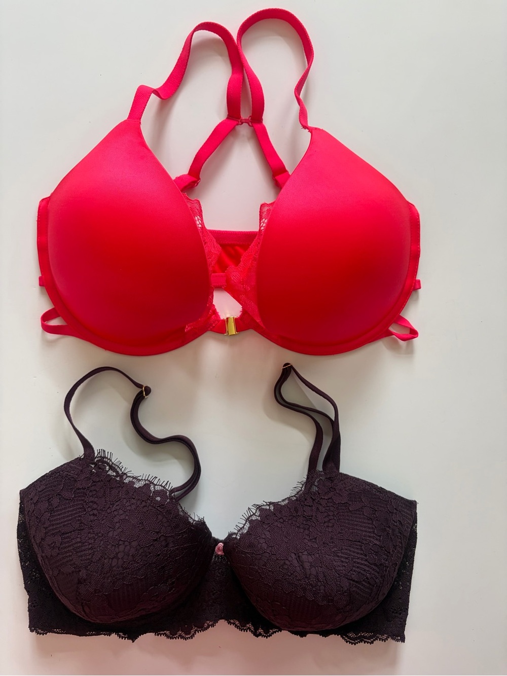 2 set bundle value pack Women’s bra Hot Pink & deep plum size 34DD